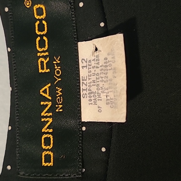 Donna Ricco Women's 12 Black White Polka Dot Maxi Wrap Dress Vintage Elegant - Picture 2 of 16